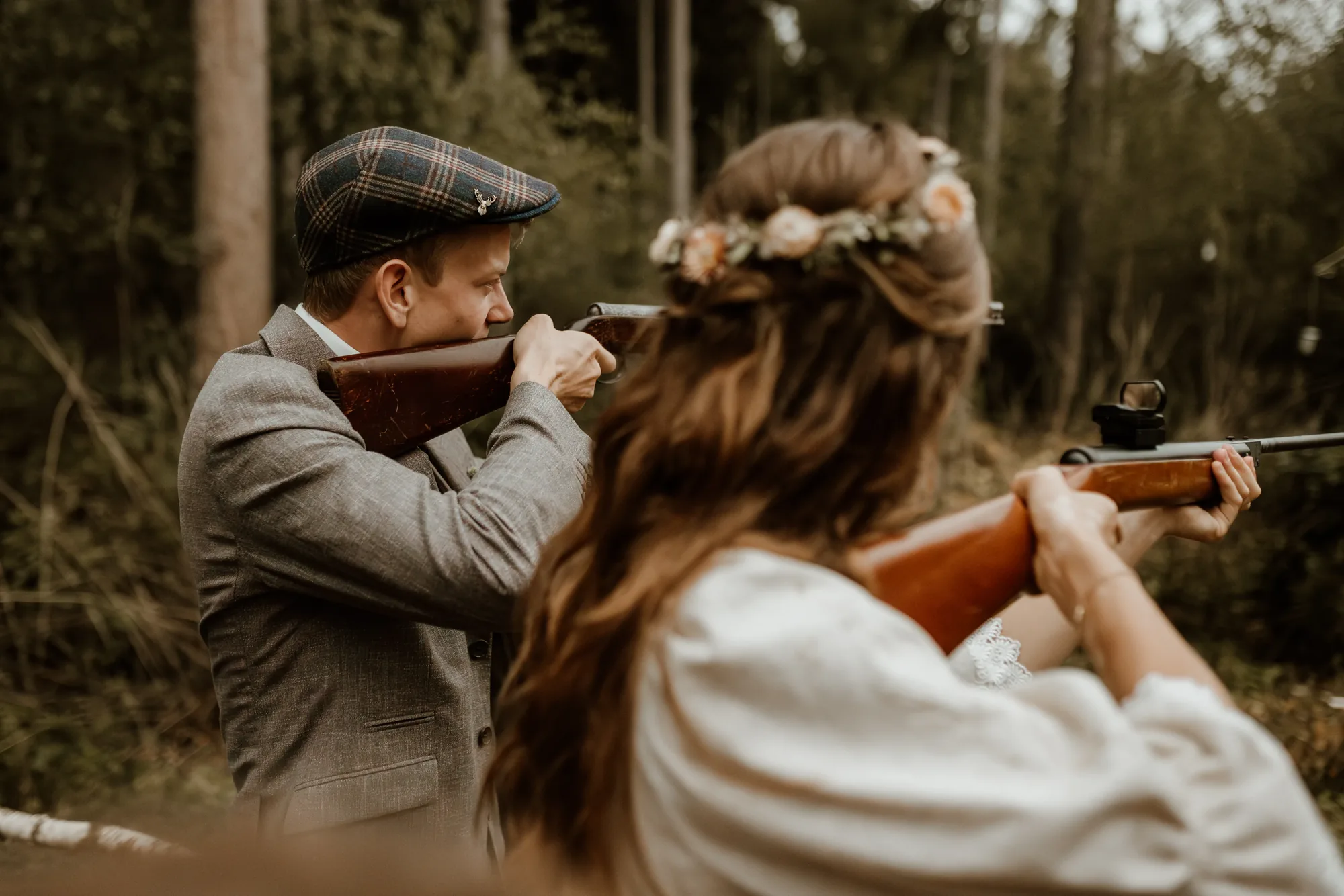 Bruiloft van Ivo en Heidi midden in het bos. — trouwfoto 74