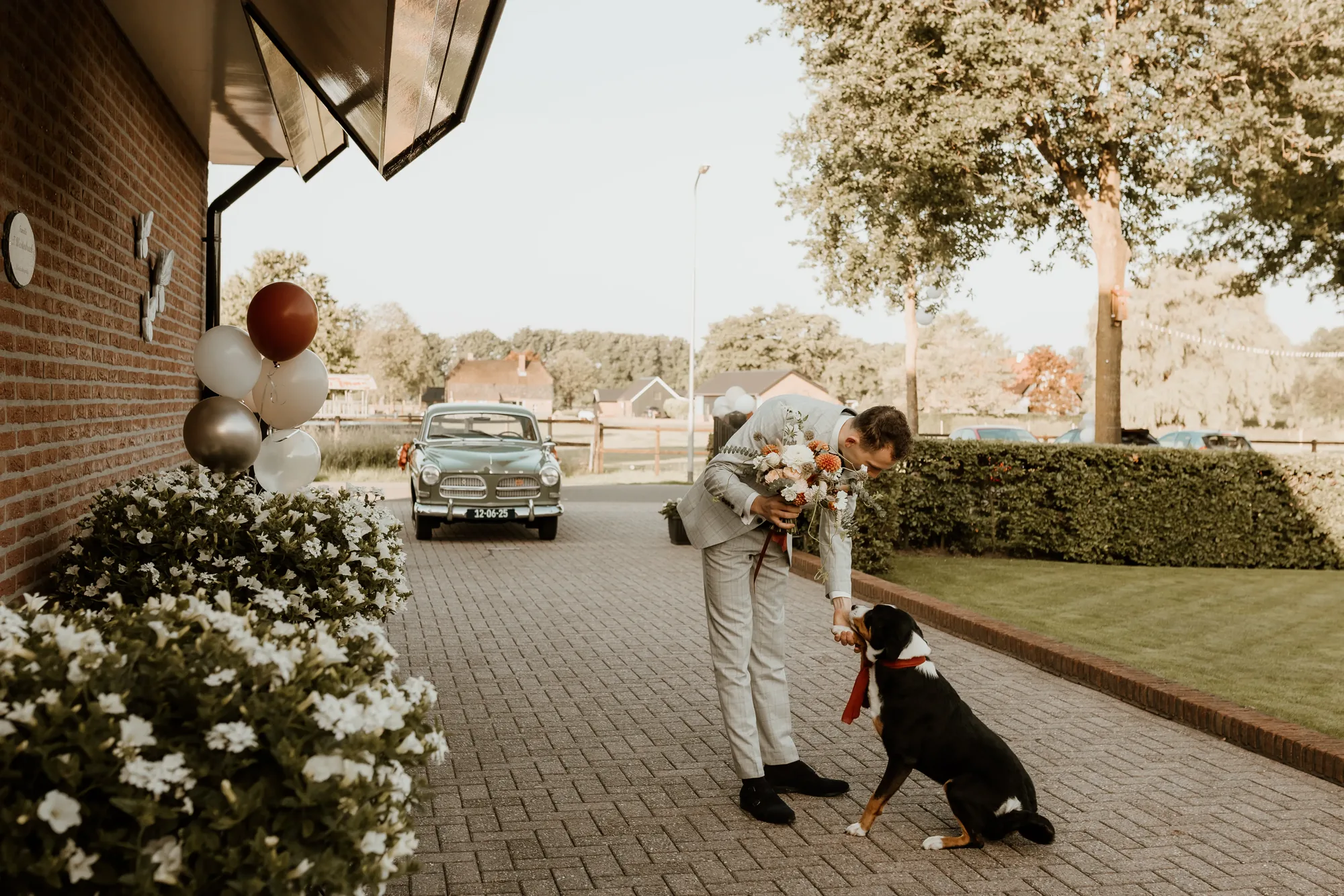 Bruiloft van Willem en Thirza op de Veluwe — trouwfoto 15