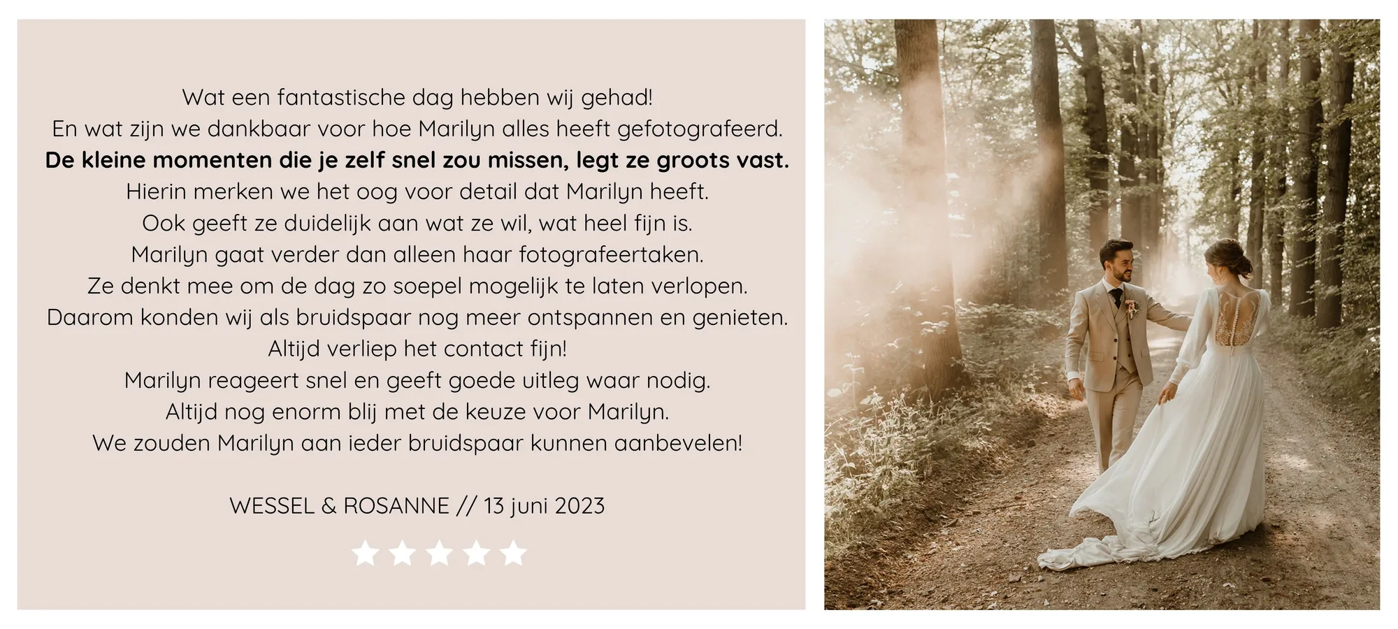 Review van Wessel & Rosanne over Marilyn Fotografie