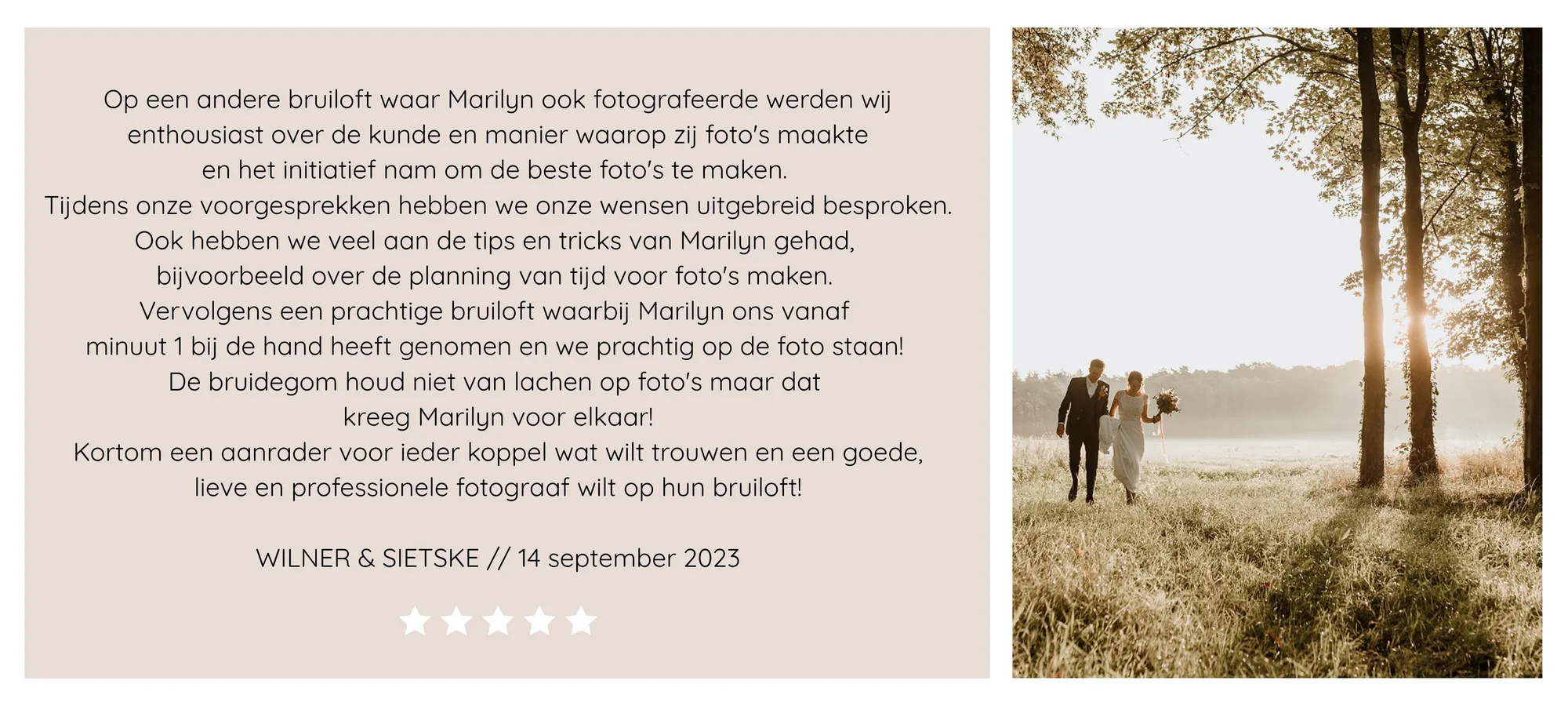 Review van Wilner & Sietske over Marilyn Fotografie