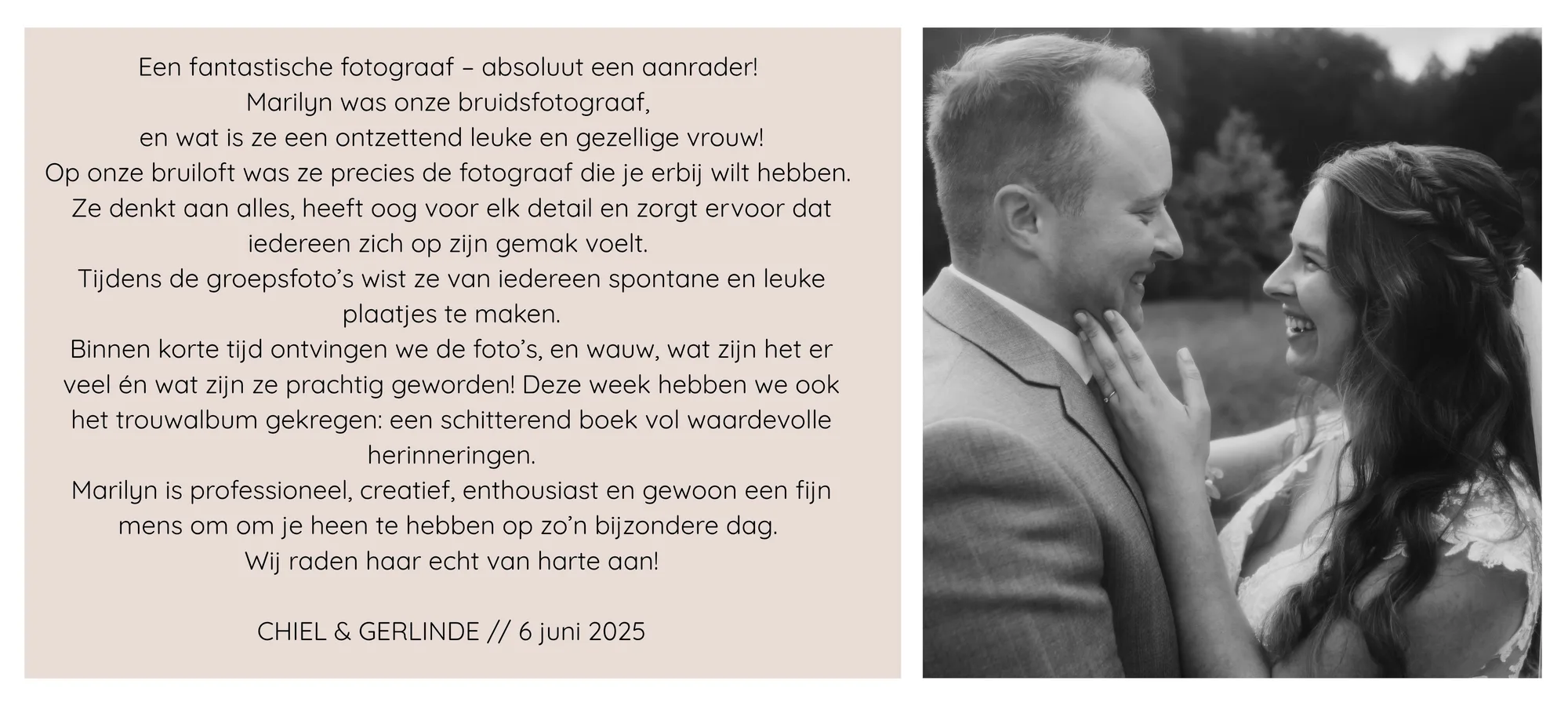 Review van Chiel & Gerlinde over Marilyn Fotografie