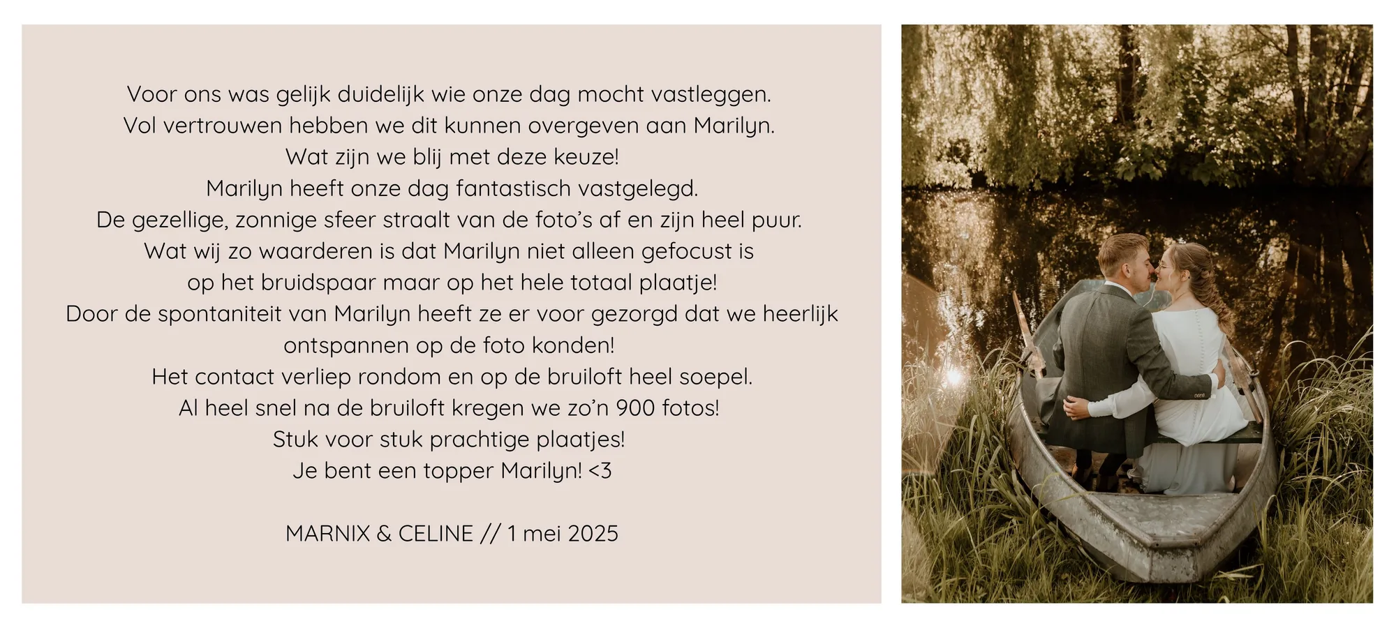 Review van Marnix & Celine over Marilyn Fotografie