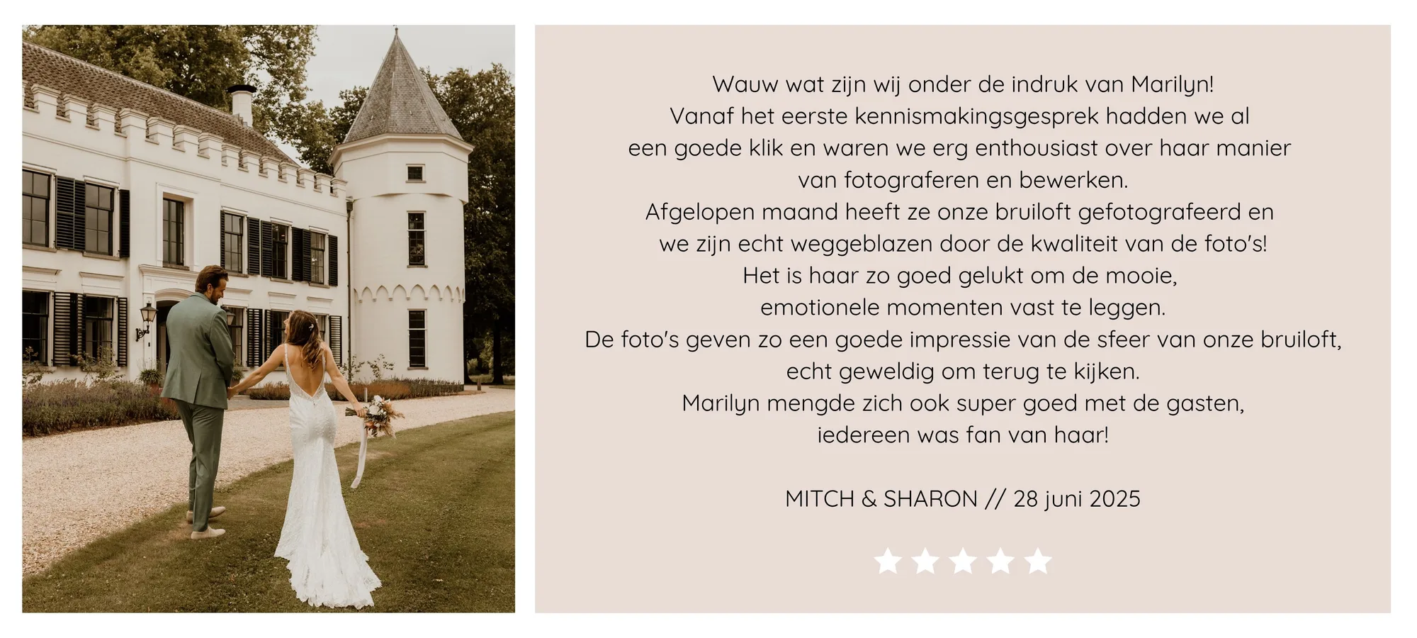 Review van Mitch & Sharon over Marilyn Fotografie