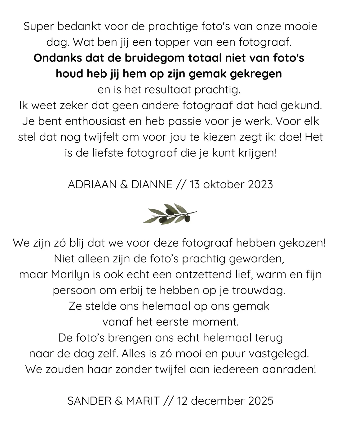 Review over Marilyn Fotografie