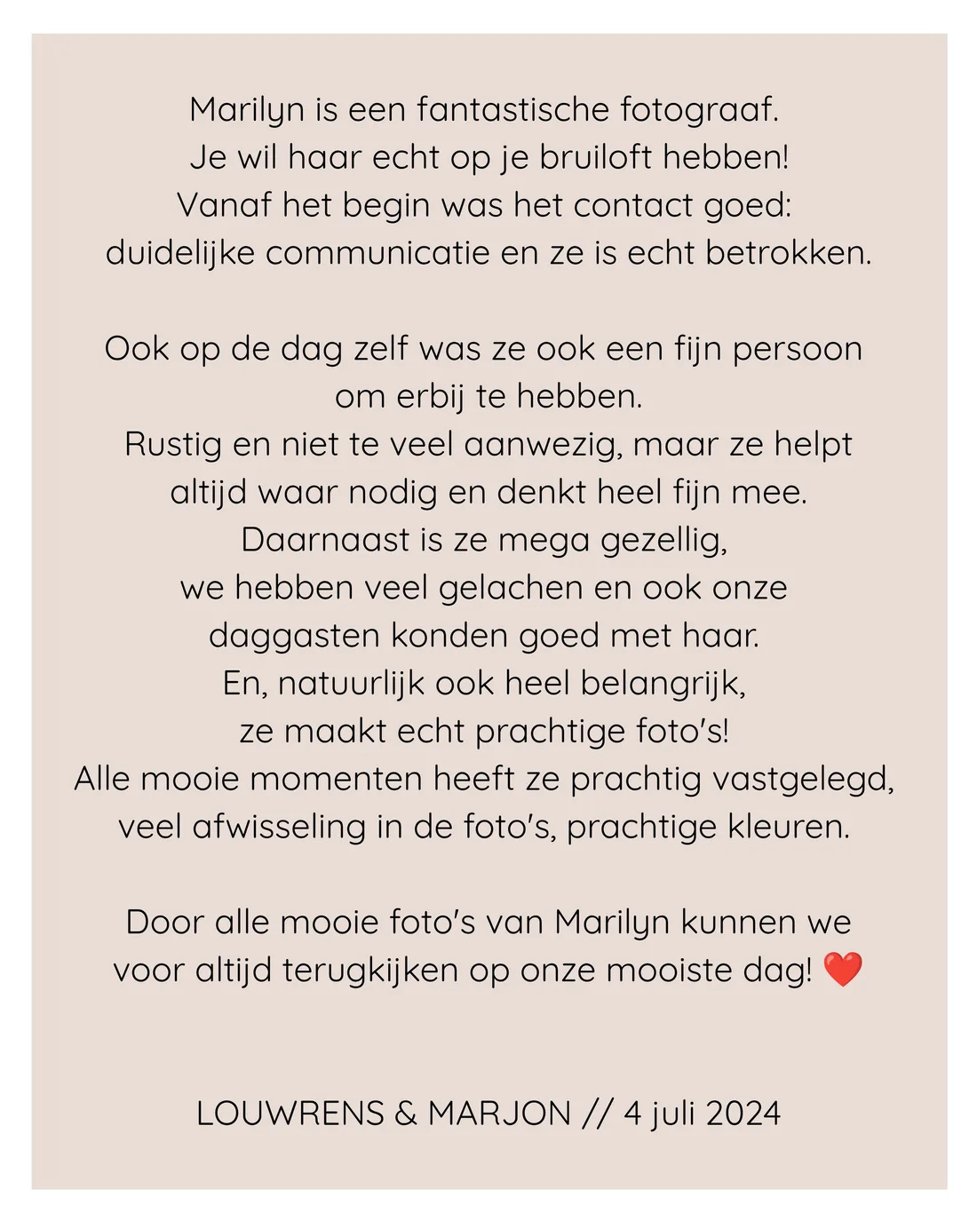 Review over Marilyn Fotografie