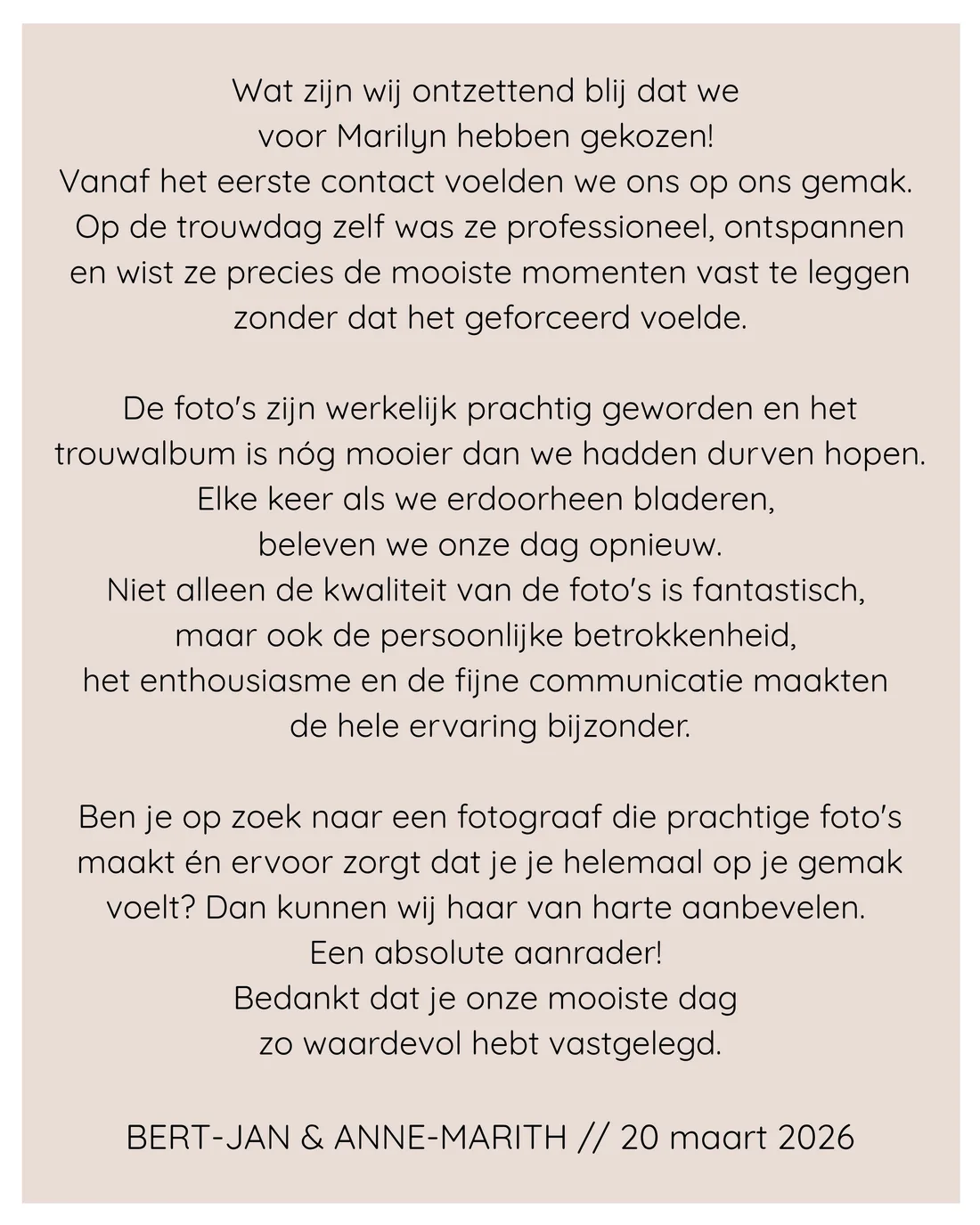 Review over Marilyn Fotografie
